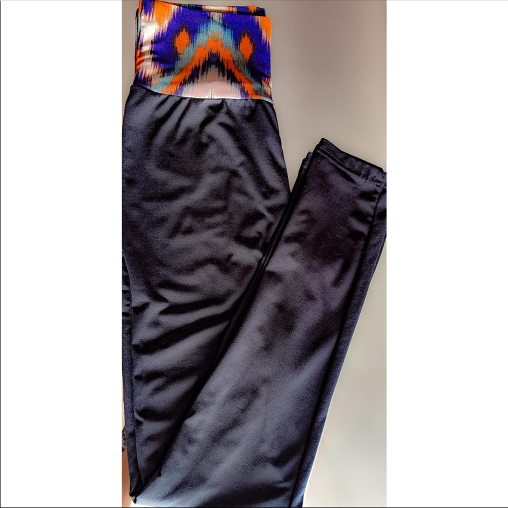 Callie Aztec: High Waist Black Yoga Leggings XL - Picture 2 of 4